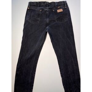 Wrangler Mens Black Denim Jeans Classic Fit Straight Leg 1013MWZWK Size 38x34